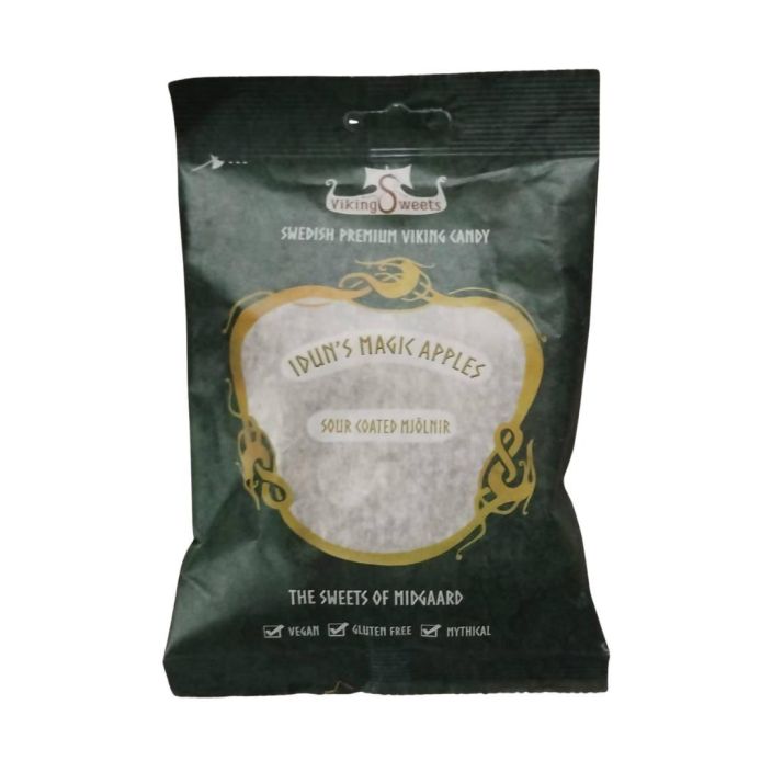 IDUN'S MAGIC APPLES 120g Vegaaninen, gluteeniton ja makean kirpea omenakarkki. IDUN'S MAGIC APPLES 120g Vegaaninen, gluteeniton ja makean kirpea omenakarkki.